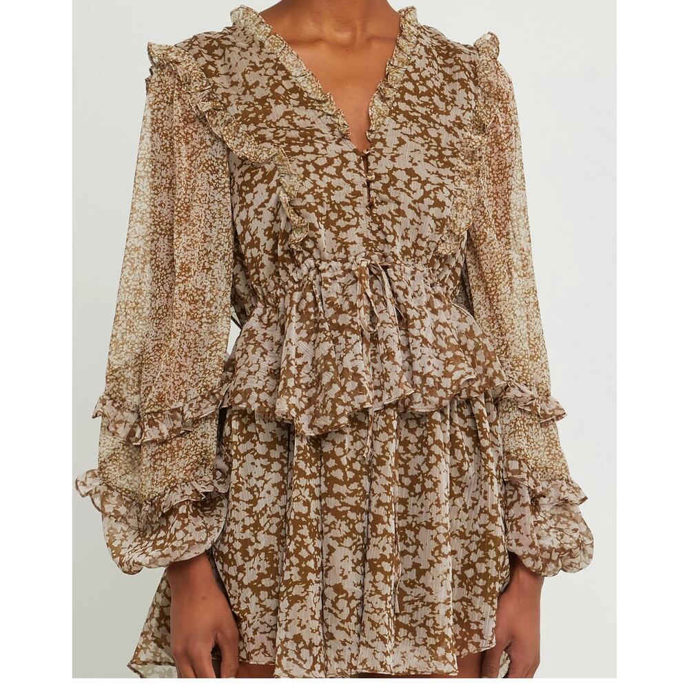 Floral Ruffle Mini Dress - Picture 3 of 10